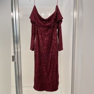 Never worn, Baltic Born off the shoulder red sequin dress